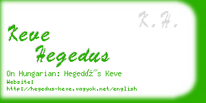 keve hegedus business card